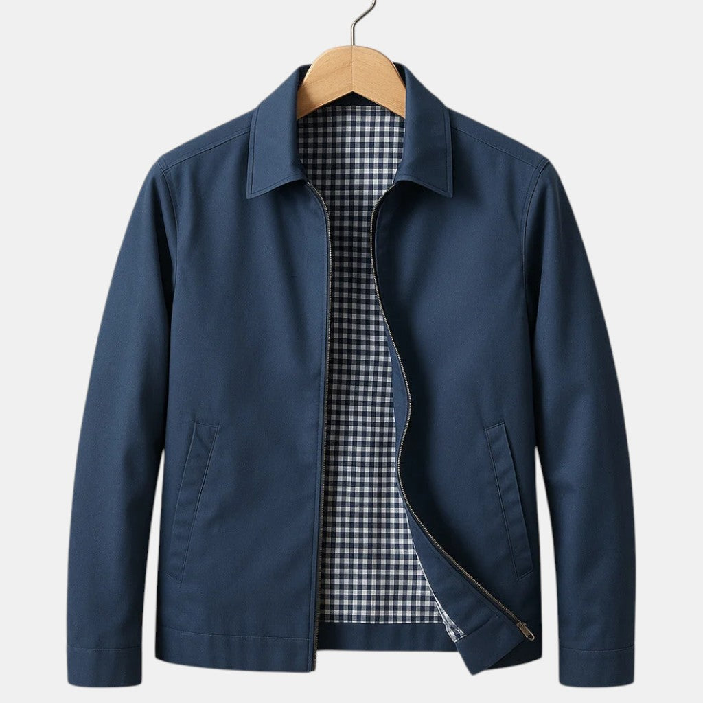 Chaqueta Hombre Ligera con Cremallera y Cuello Clásico