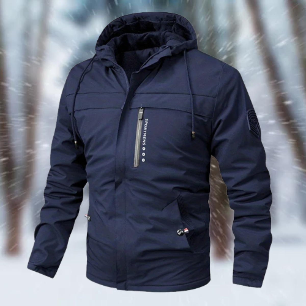 Men's Waterproof Hooded Jacket - Warm Winter Coat