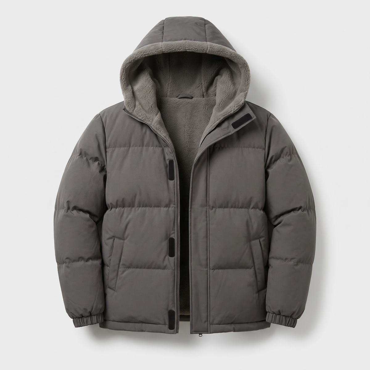 Men's Rugged Warm Puffer Jacket - Quilted Winter Coat