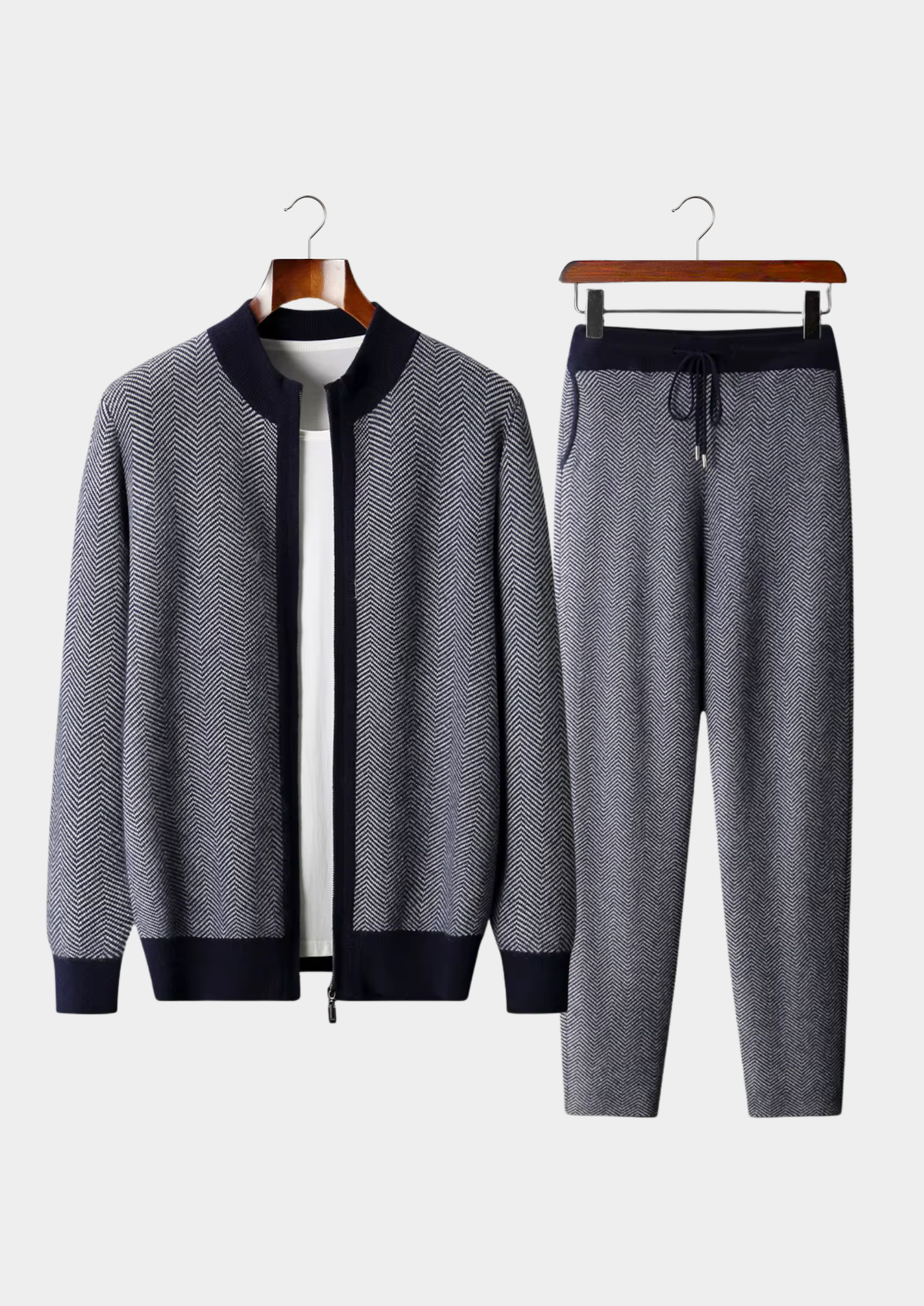 Men's 100% Merino Wool Knit Two-Piece Set - Matching Loungewear