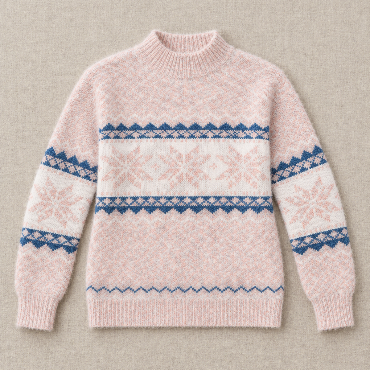 Women's Snowflake Knit Sweater - Holiday Fair Isle Pullover