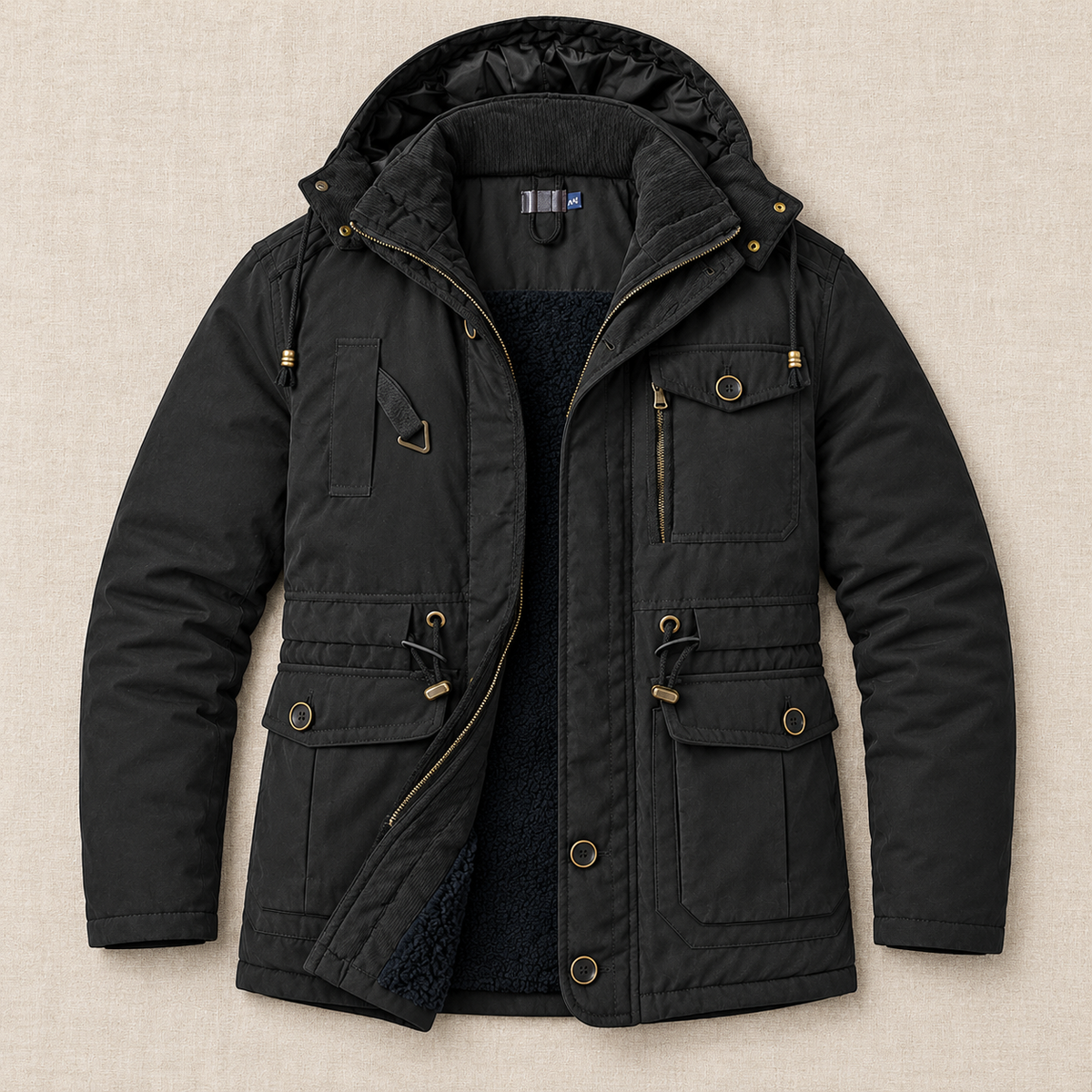 Men's Hooded Winter Utility Jacket - Warm Field Coat