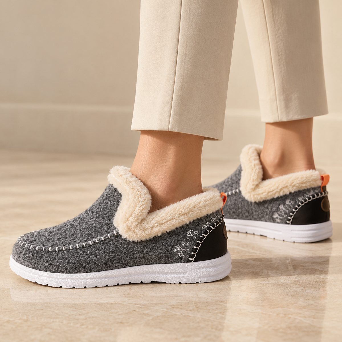 Women's Fleece-Lined Winter Moccasins - Warm Slip-On Loafers