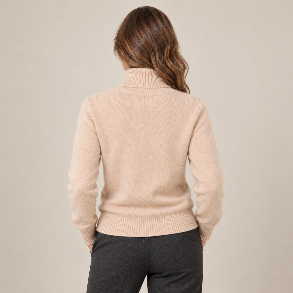 Women's Cashmere Turtleneck Knit Sweater - Lightweight Pullover