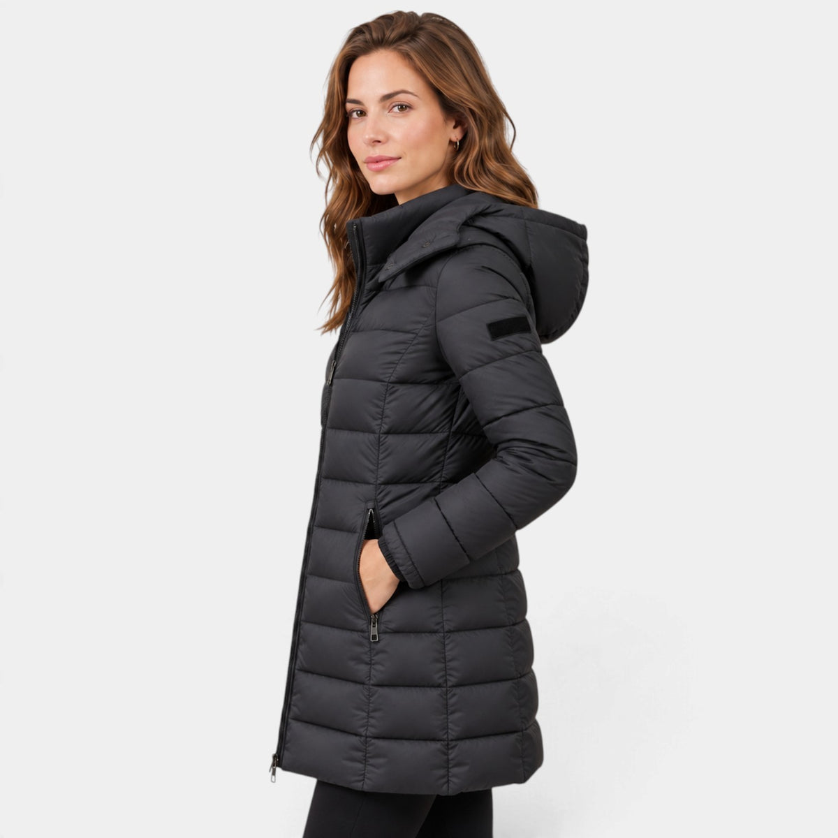 Women's Hooded Midi Puffer Coat