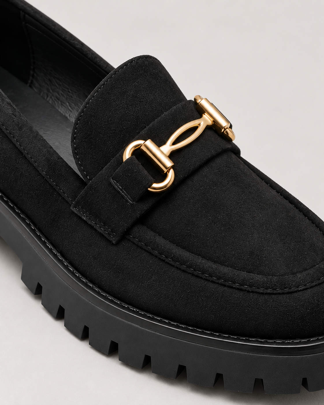 Women's Chunky Sole Loafers - Lug Sole Slip-On Shoes