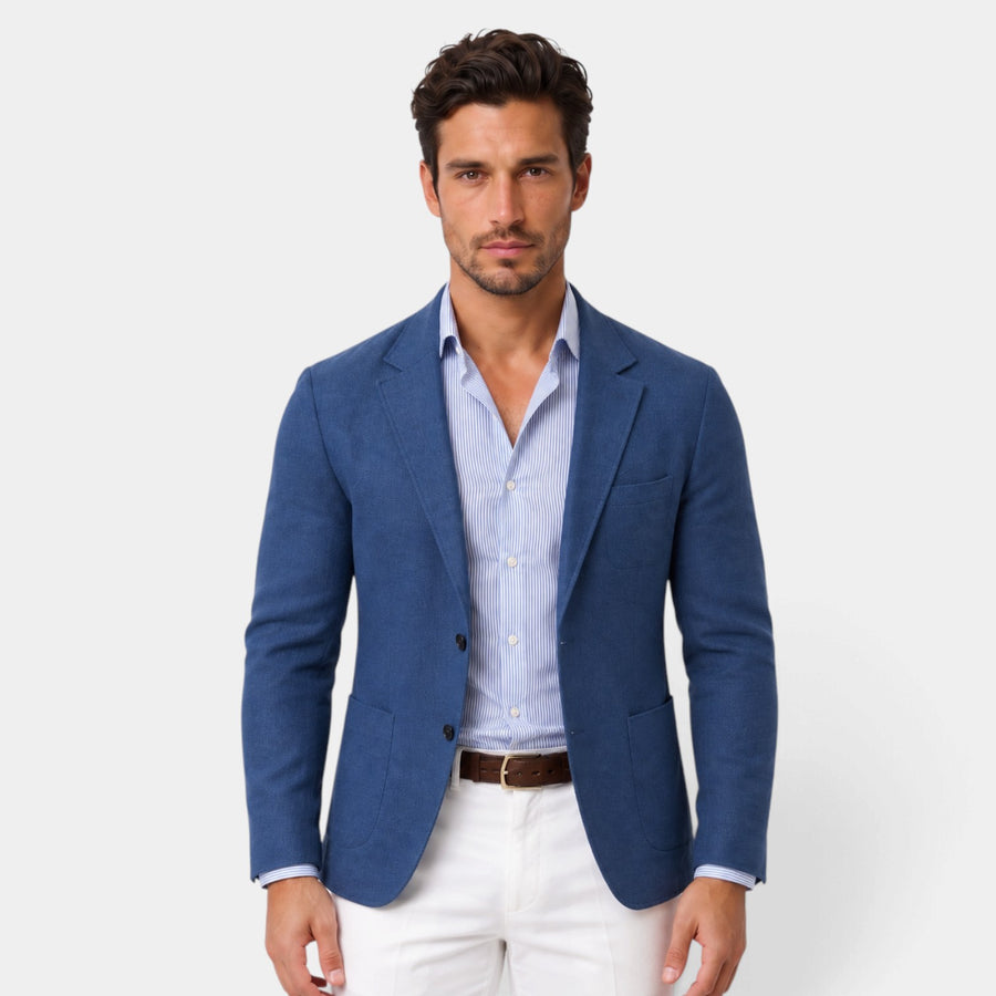 Blazer de Punto Flexible para Hombre Estilo Smart Casual