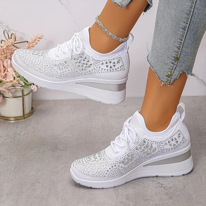 Women's Orthopedic Sneakers - Sparkle Details