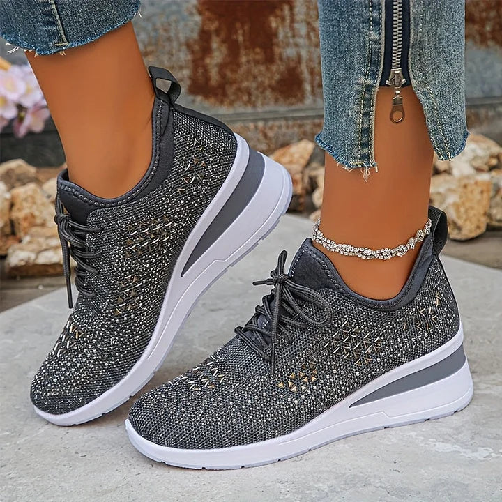 Women's Orthopedic Sneakers - Sparkle Details