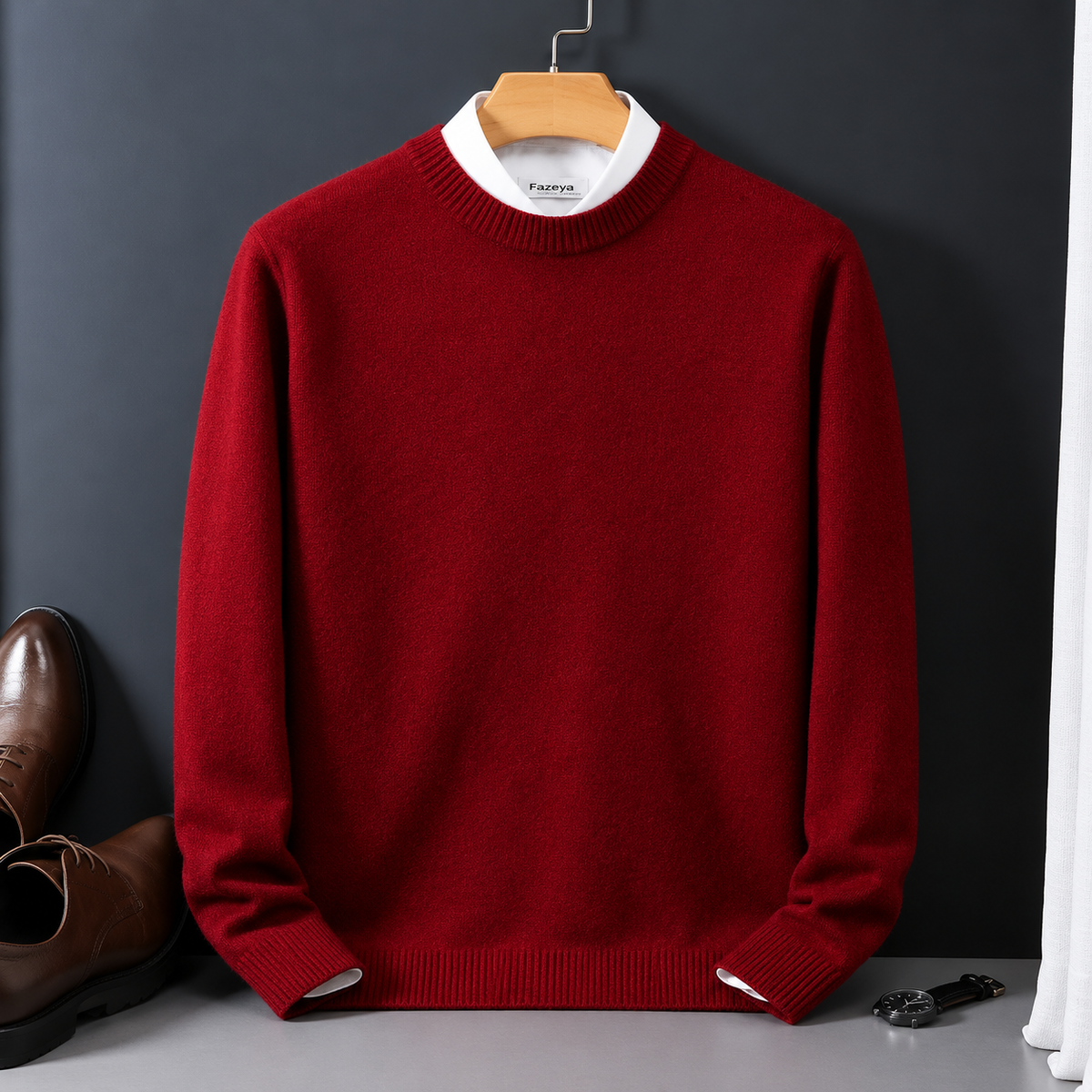 Men's Cashmere Crew Neck Sweater - Classic Pullover