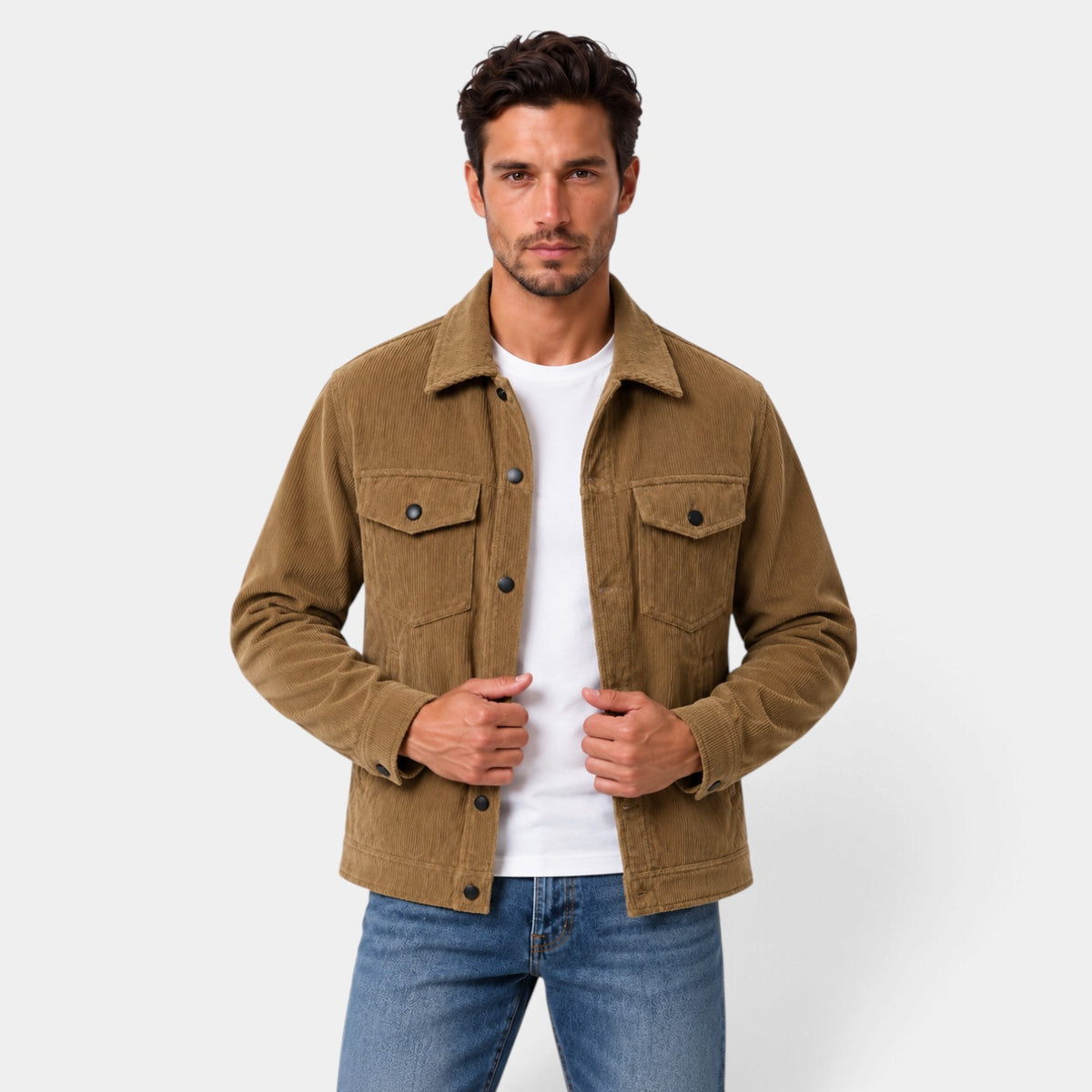 Men's Corduroy Snap-Button Overshirt