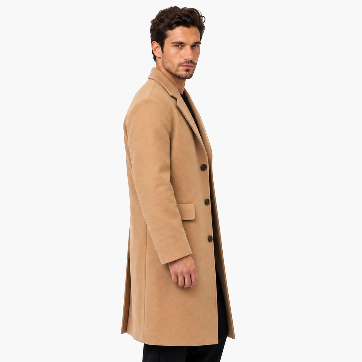 Men's Classic Long Lapel Coat
