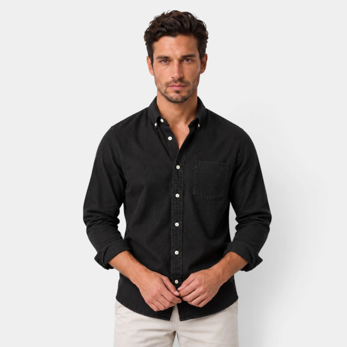 Men's Casual Relaxed Fit Long Sleeve Shirt