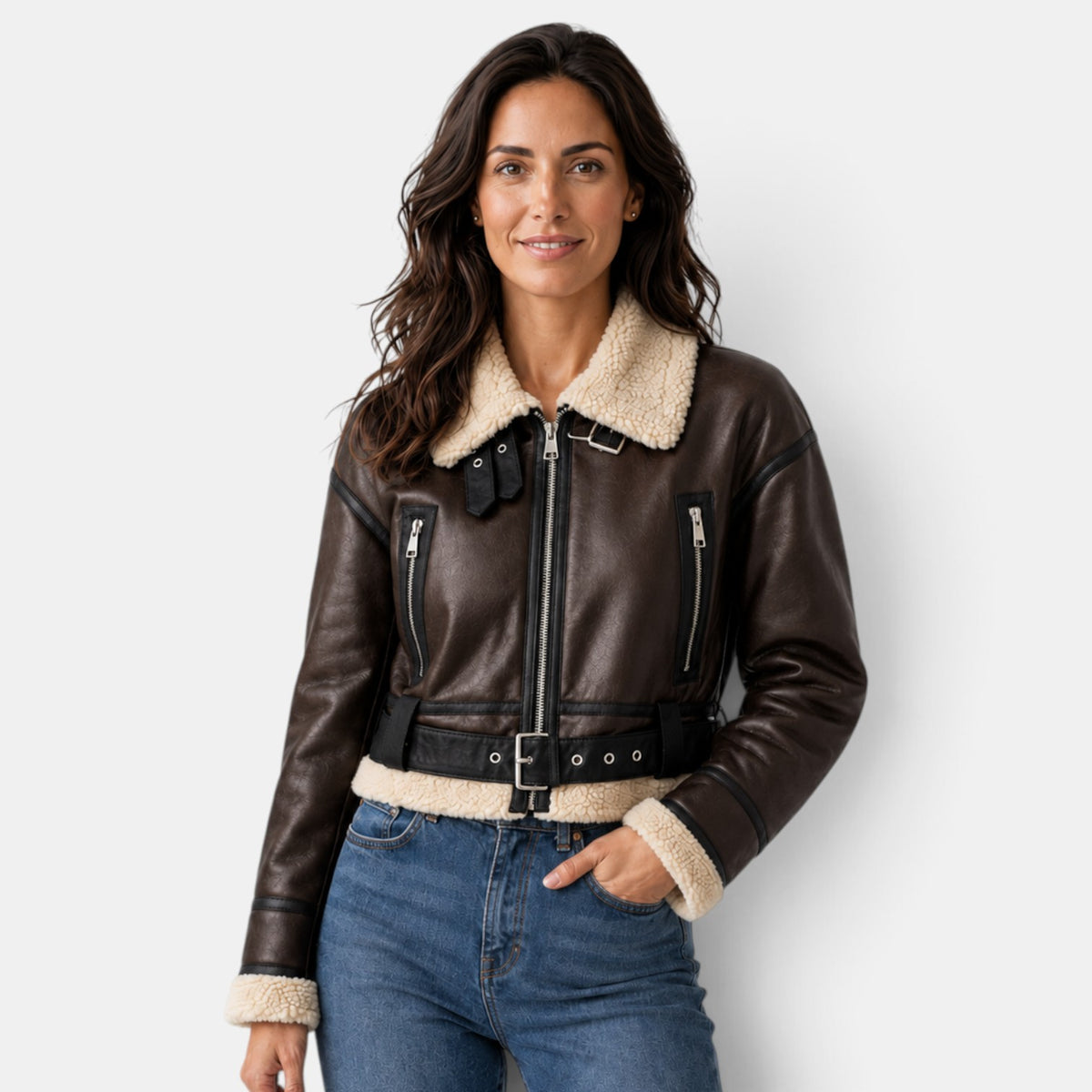Chaqueta Aviador Mujer con Borreguito