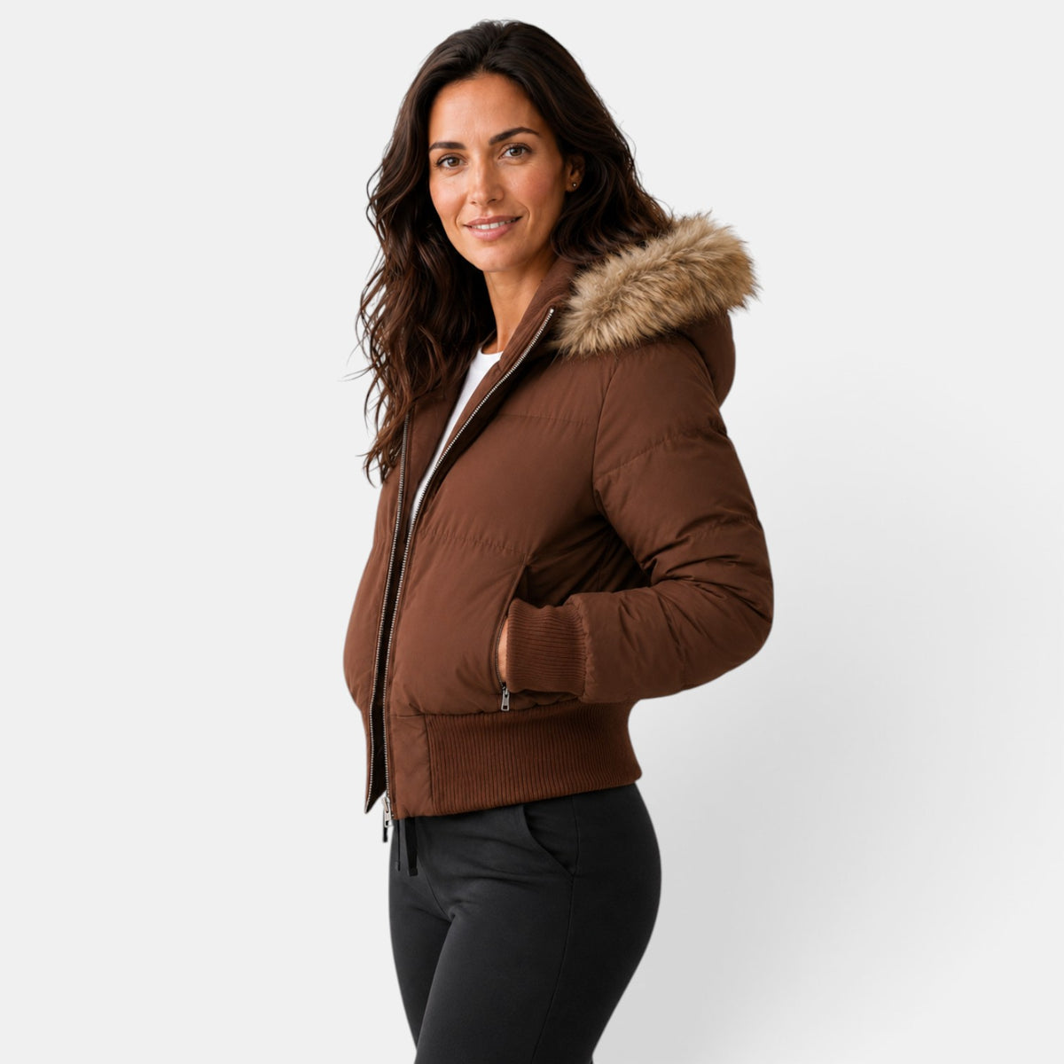 Chaqueta Acolchada Mujer Térmica con Capucha Desmontable