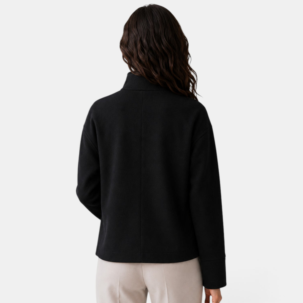 Chaqueta Mujer Lana Cuello Alto