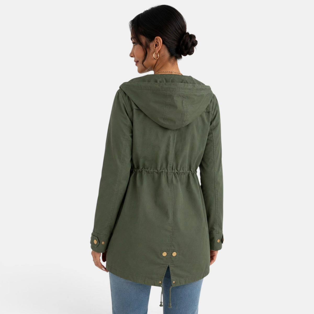 Gabardina Mujer Capucha Algodón