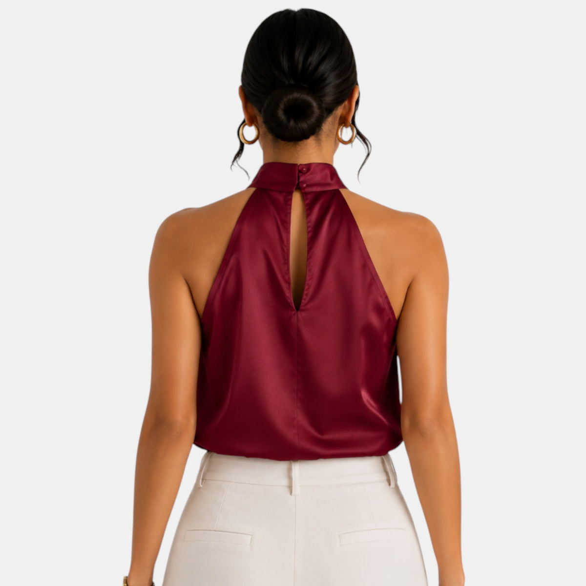 Top Satén Mujer Halter