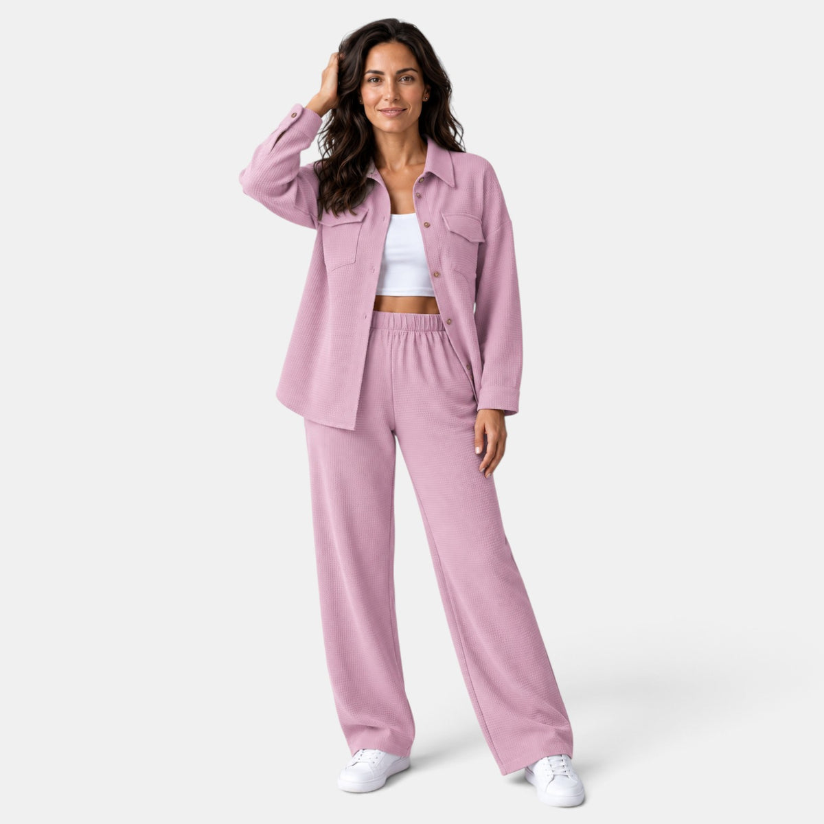 Conjunto Mujer con Cárdigan de Solapa