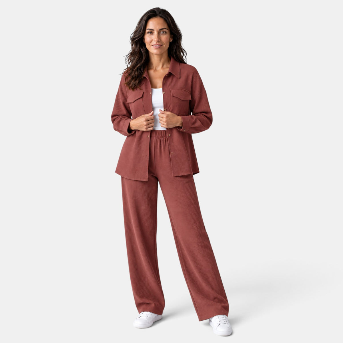 Conjunto Mujer con Cárdigan de Solapa