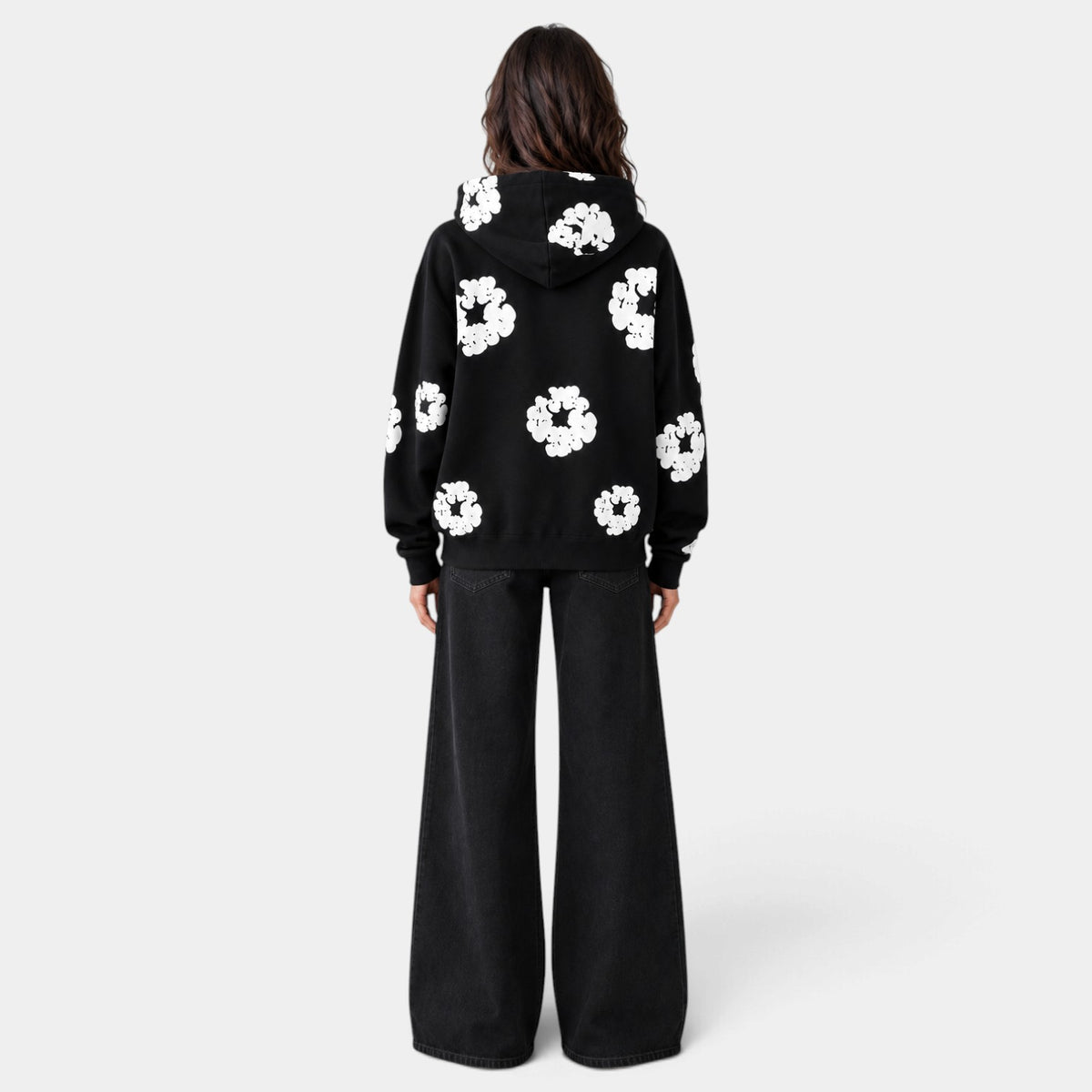 Women's Oversized Floral Print Hoodie