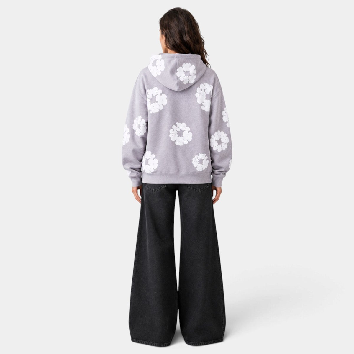Women's Oversized Floral Print Hoodie