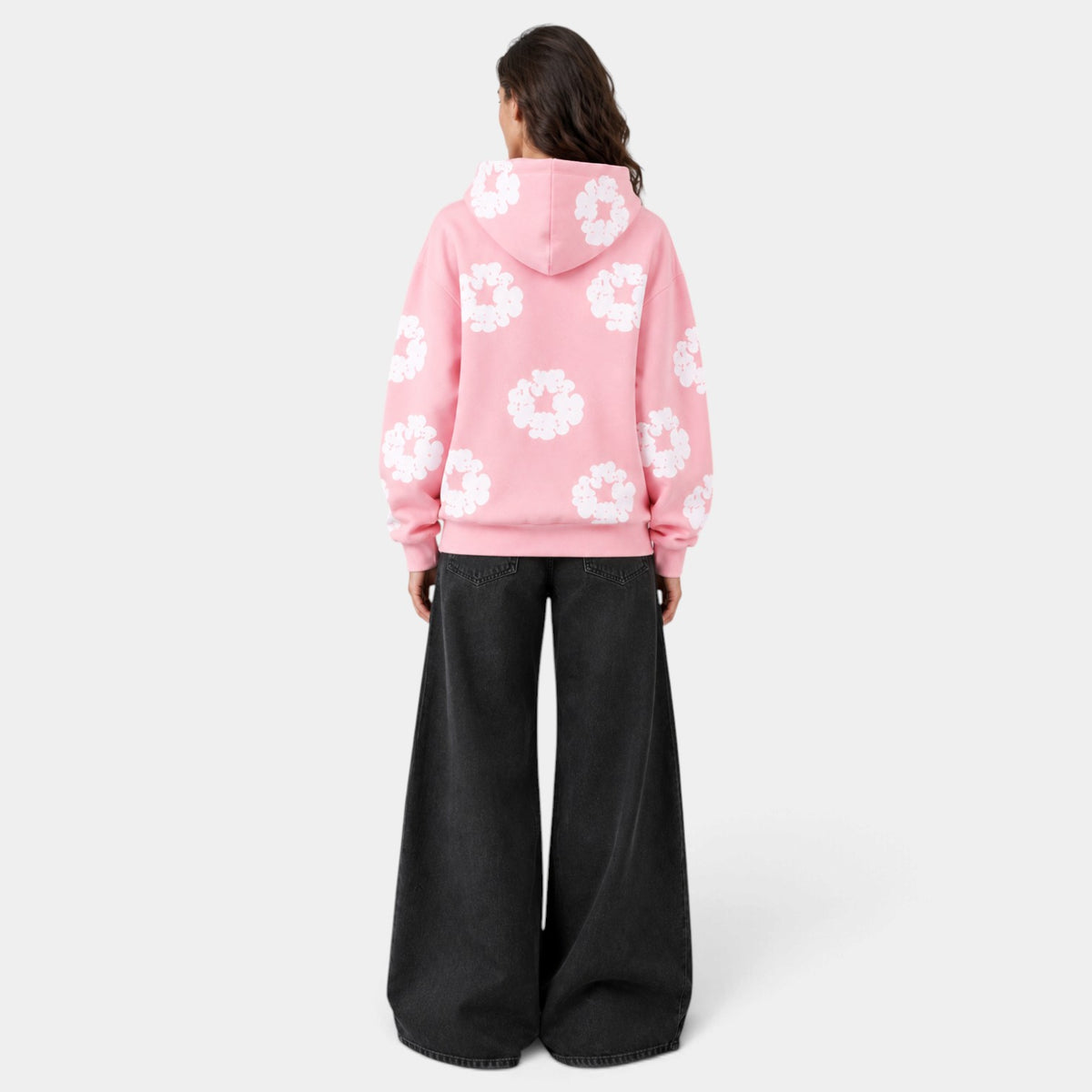 Women's Oversized Floral Print Hoodie