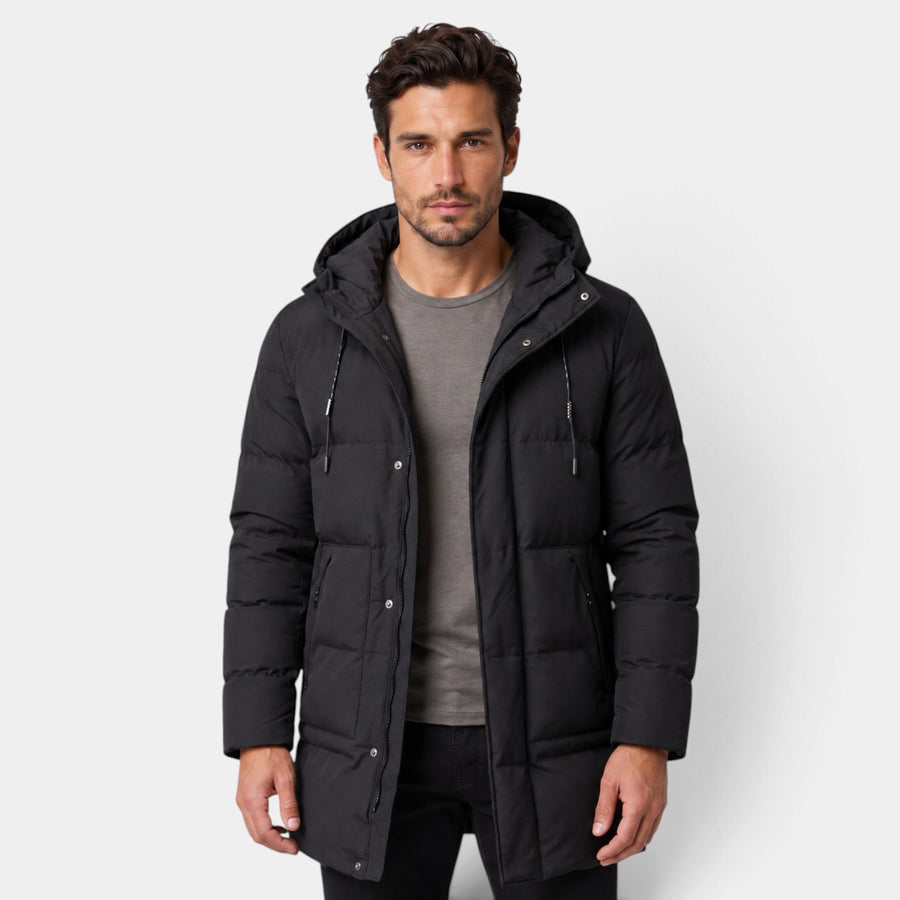 Chaqueta Hombre Invernal Acolchada Gruesa con Capucha