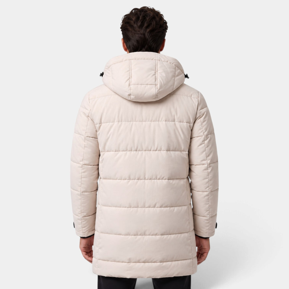 Parka Hombre Acolchada Cortavientos con Capucha