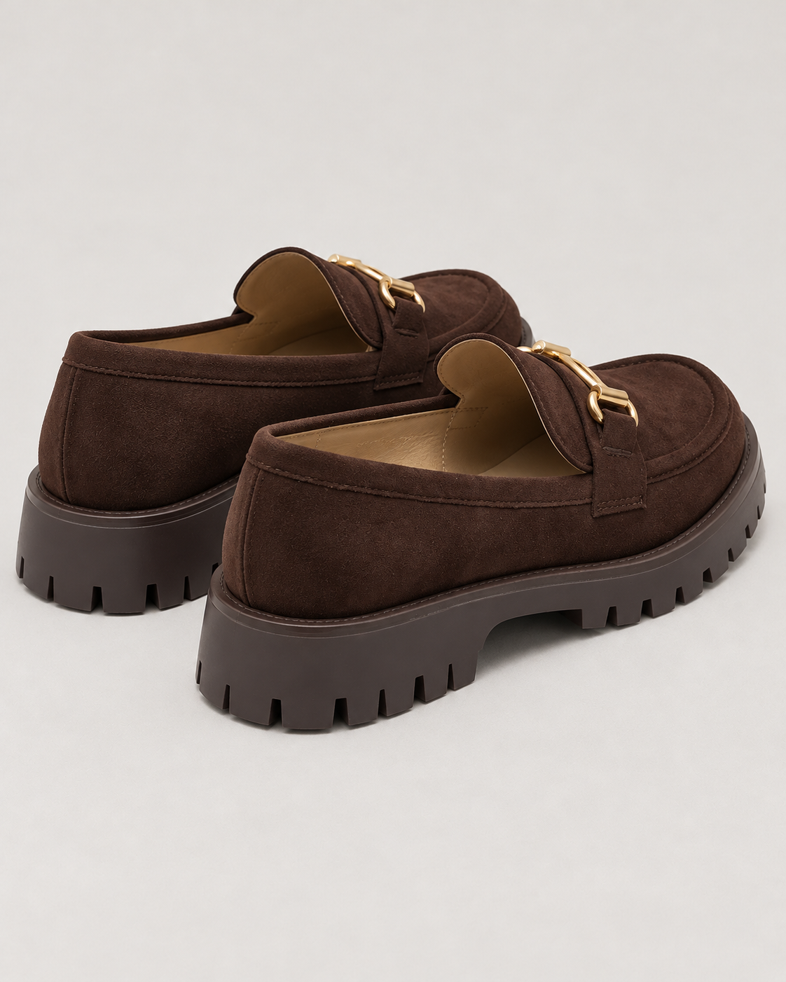 Women's Chunky Sole Loafers - Lug Sole Slip-On Shoes
