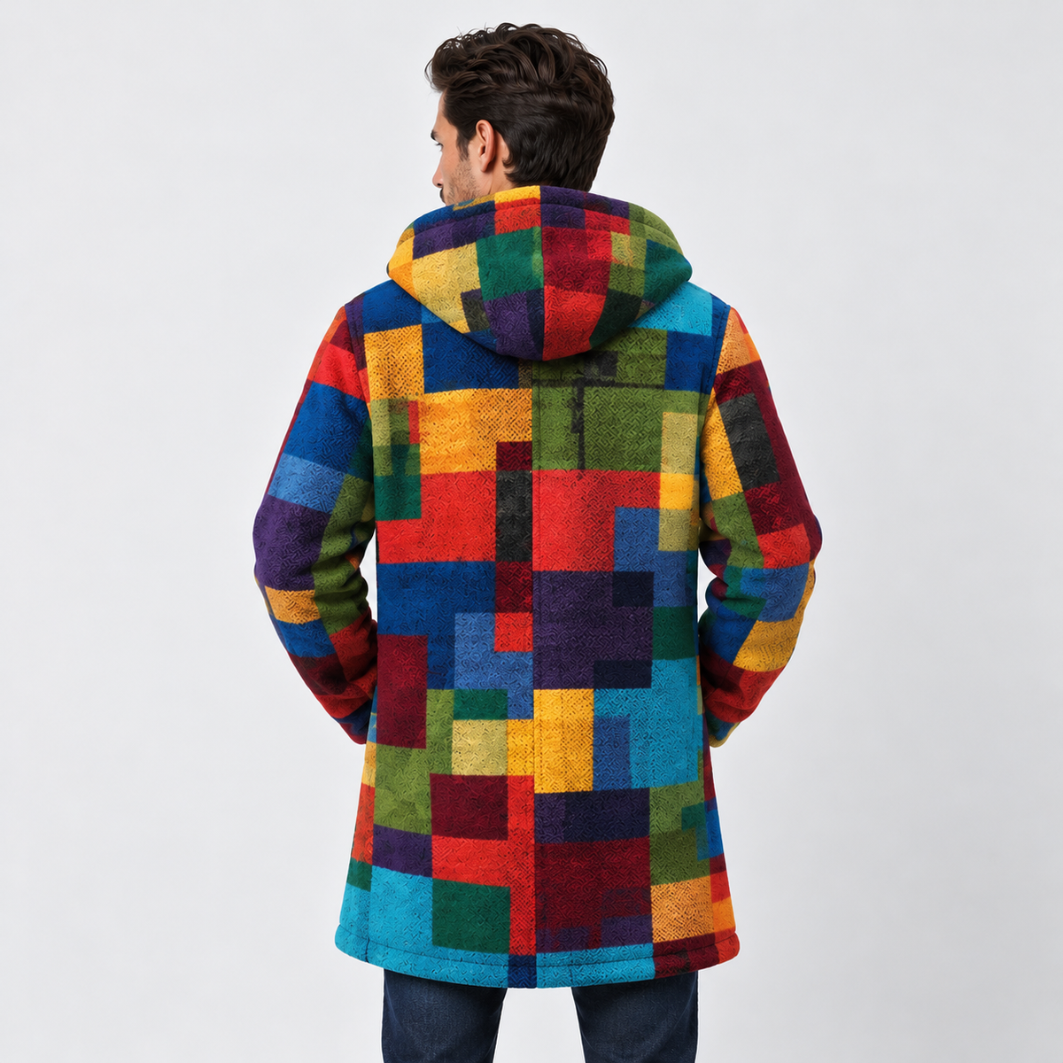 Women's Color Block Hooded Coat