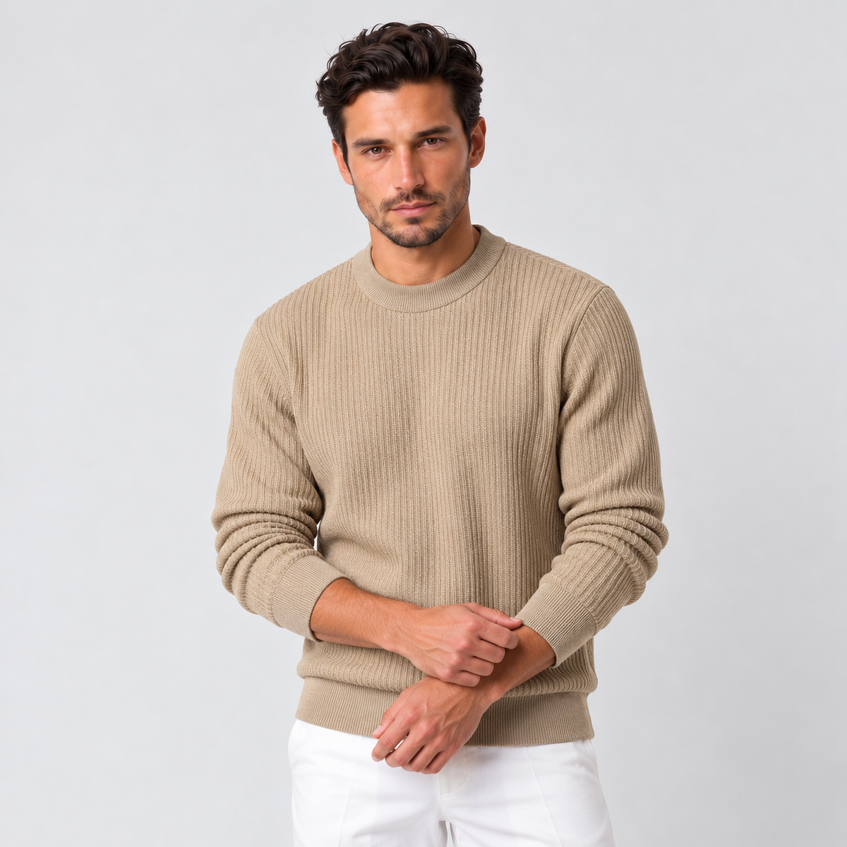 Men's Plush-Lined Winter Sweater - Warm Fleece-Lined Pullover