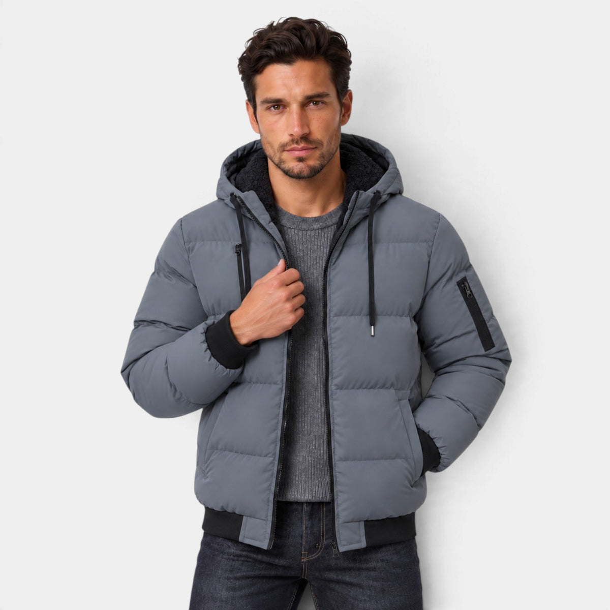 Chaqueta Acolchada con Capucha para Hombre Estilo Puffer