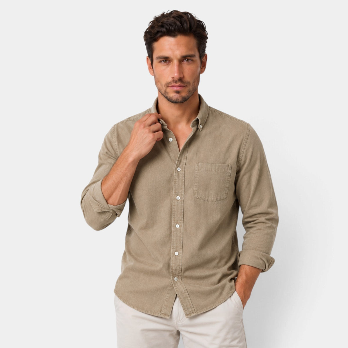 Men's Casual Relaxed Fit Long Sleeve Shirt