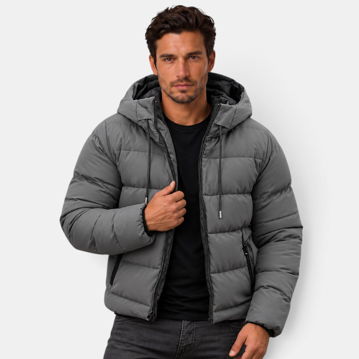 Chaqueta Acolchada Confort para Hombre con Capucha