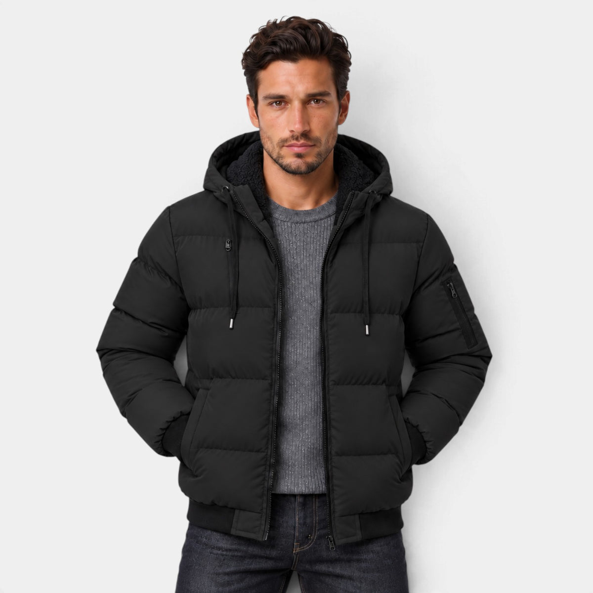 Chaqueta Acolchada con Capucha para Hombre Estilo Puffer