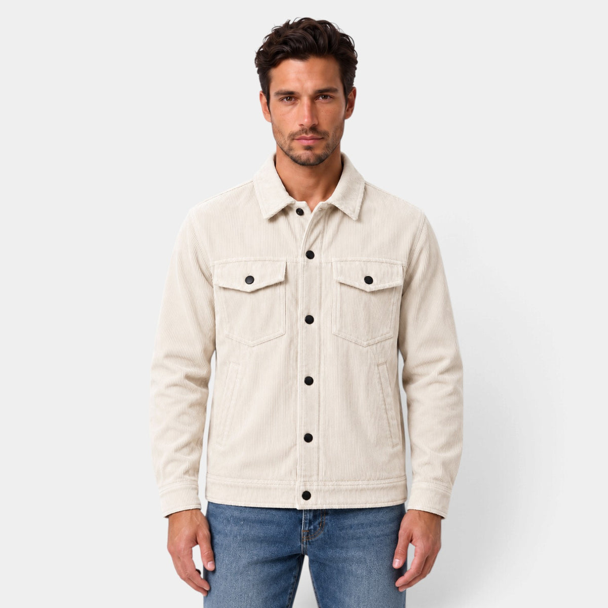 Men's Corduroy Snap-Button Overshirt