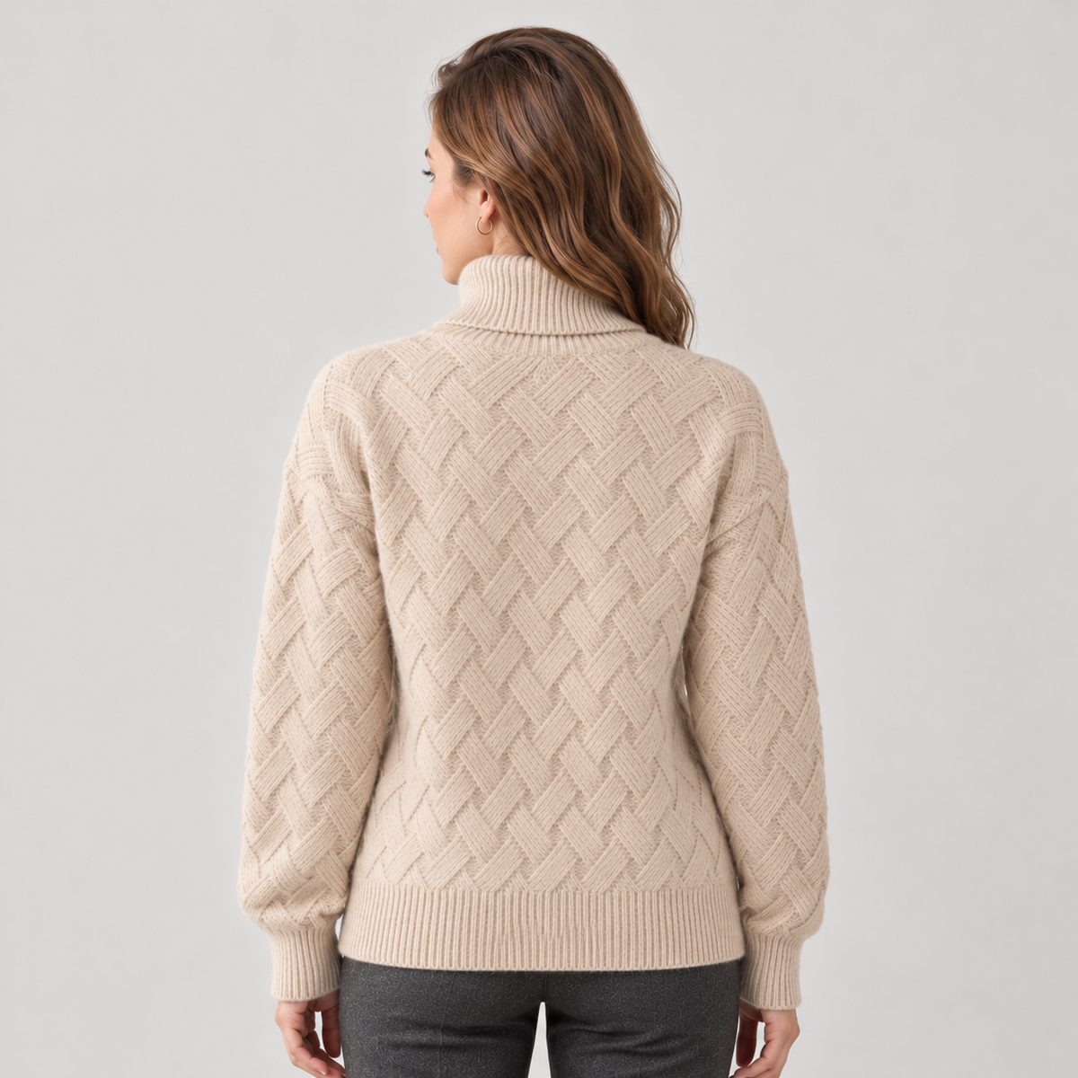 Women's Textured Turtleneck Sweater - Knit Pullover