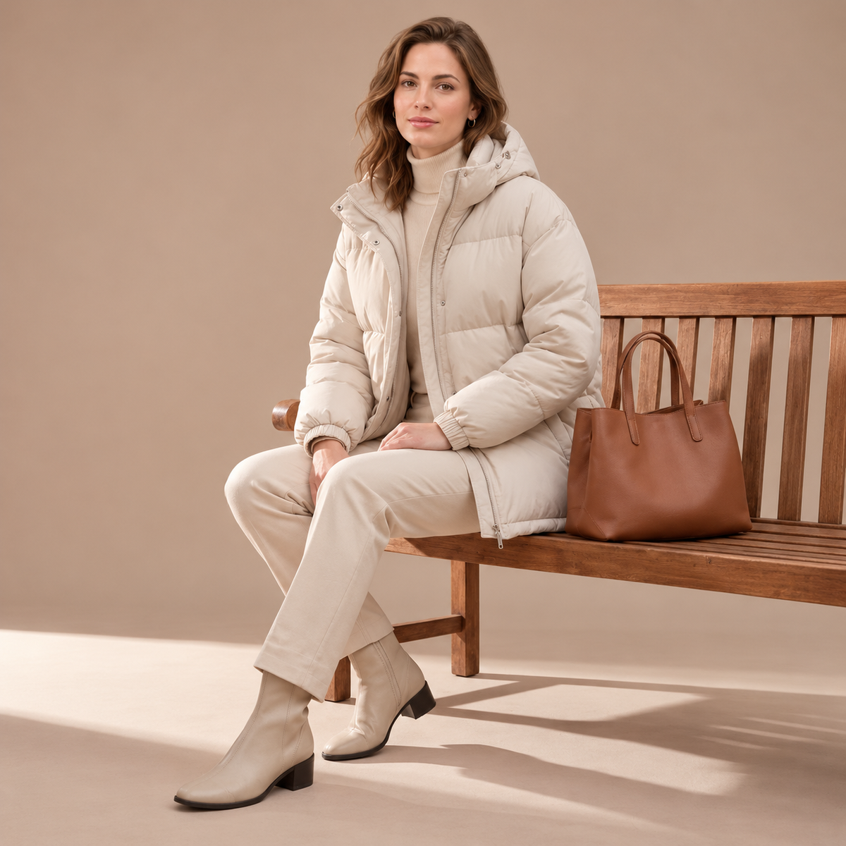 Women's Oversized Hooded Puffer Jacket - Loose Fit Quilted Coat
