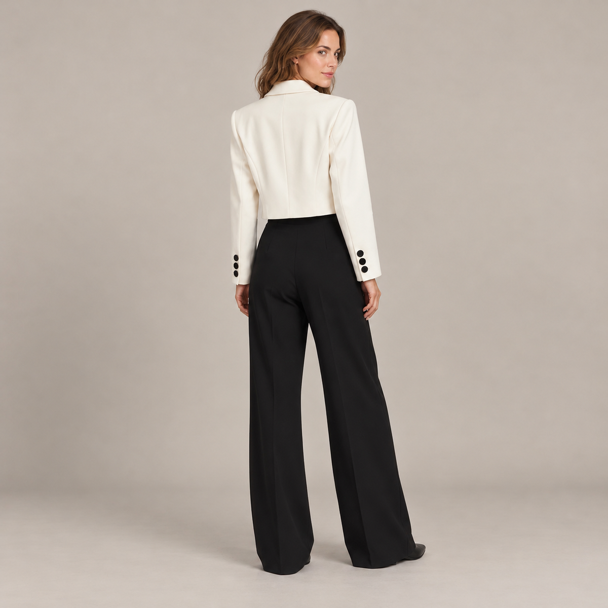 Blazer Corto Mujer de Solapa con Cierre de un Botón