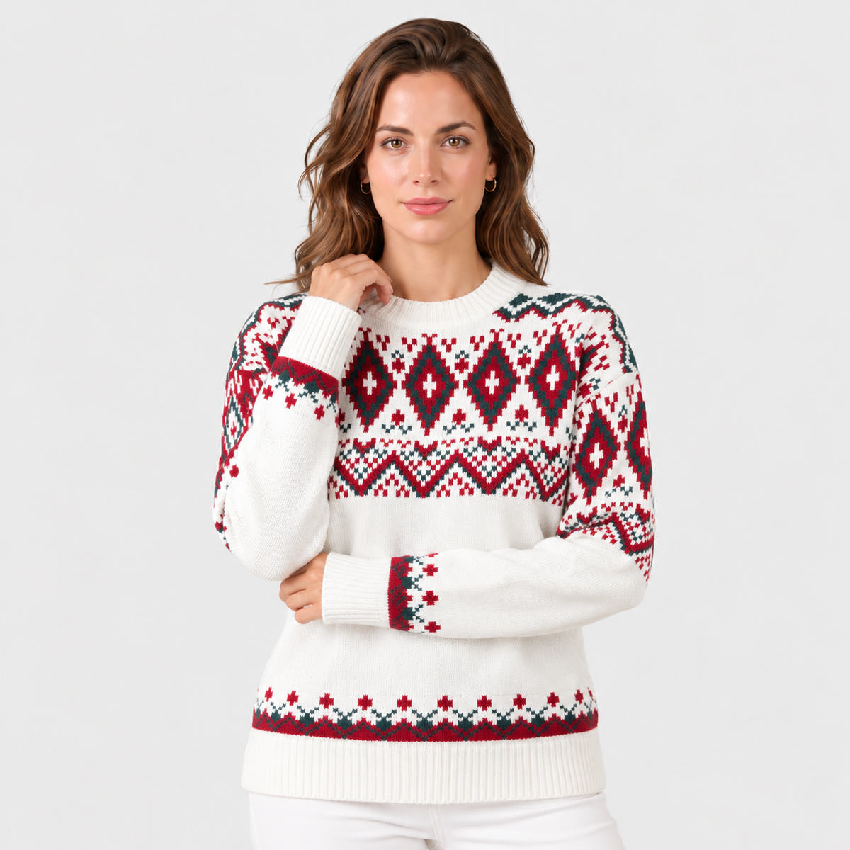Jersey Navideño de Mujer Oversize de Punto Suave para Invierno