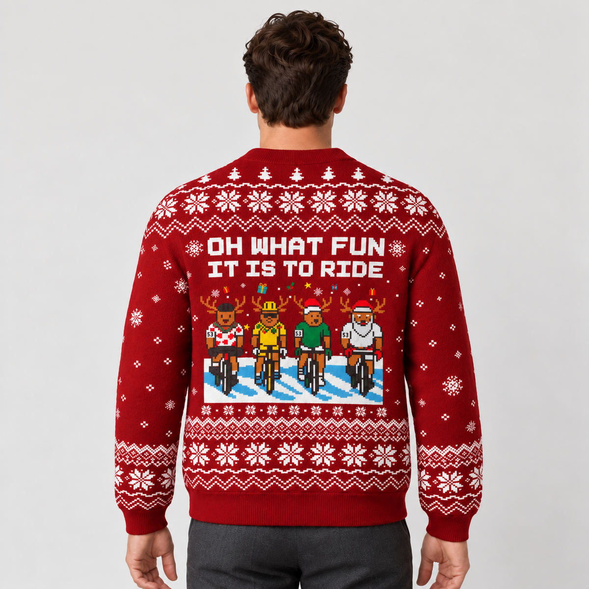 Men's Christmas Cardigan - Reindeer Pattern Holiday Sweater