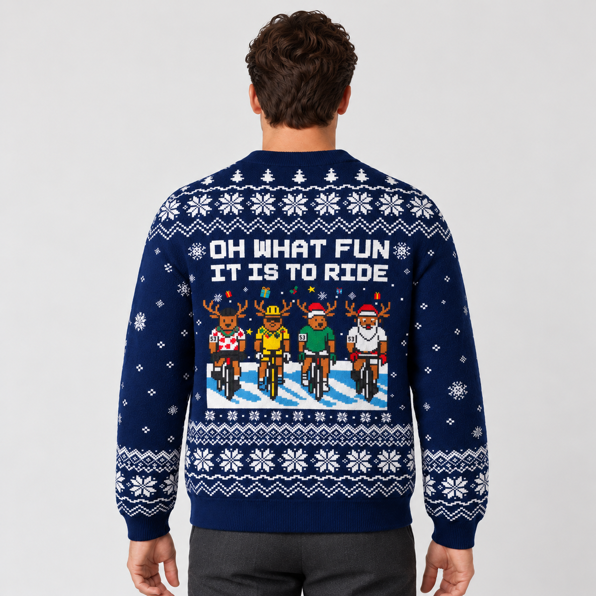 Men's Christmas Cardigan - Reindeer Pattern Holiday Sweater