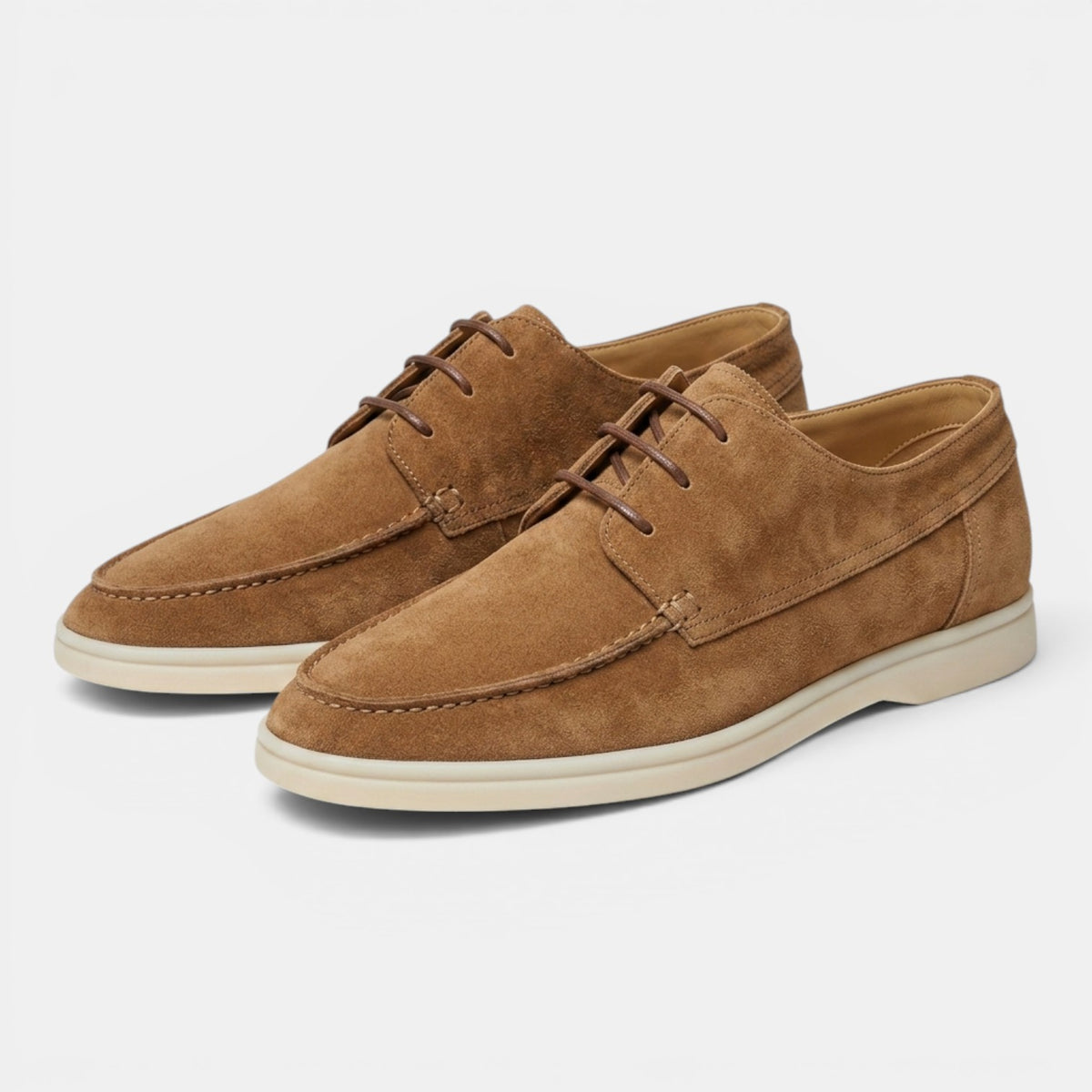 Men's Suede Boat Shoes - Flexible Sole, Moccasin Style