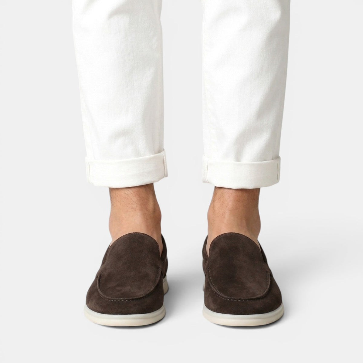 Men's Suede Slip-On Loafers - Matte Finish, Casual Dress Shoes