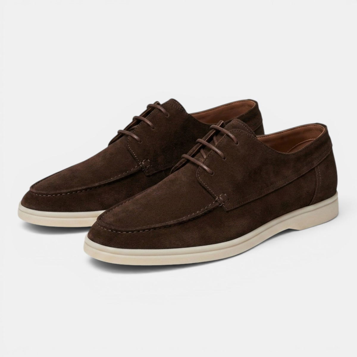 Men's Suede Boat Shoes - Flexible Sole, Moccasin Style