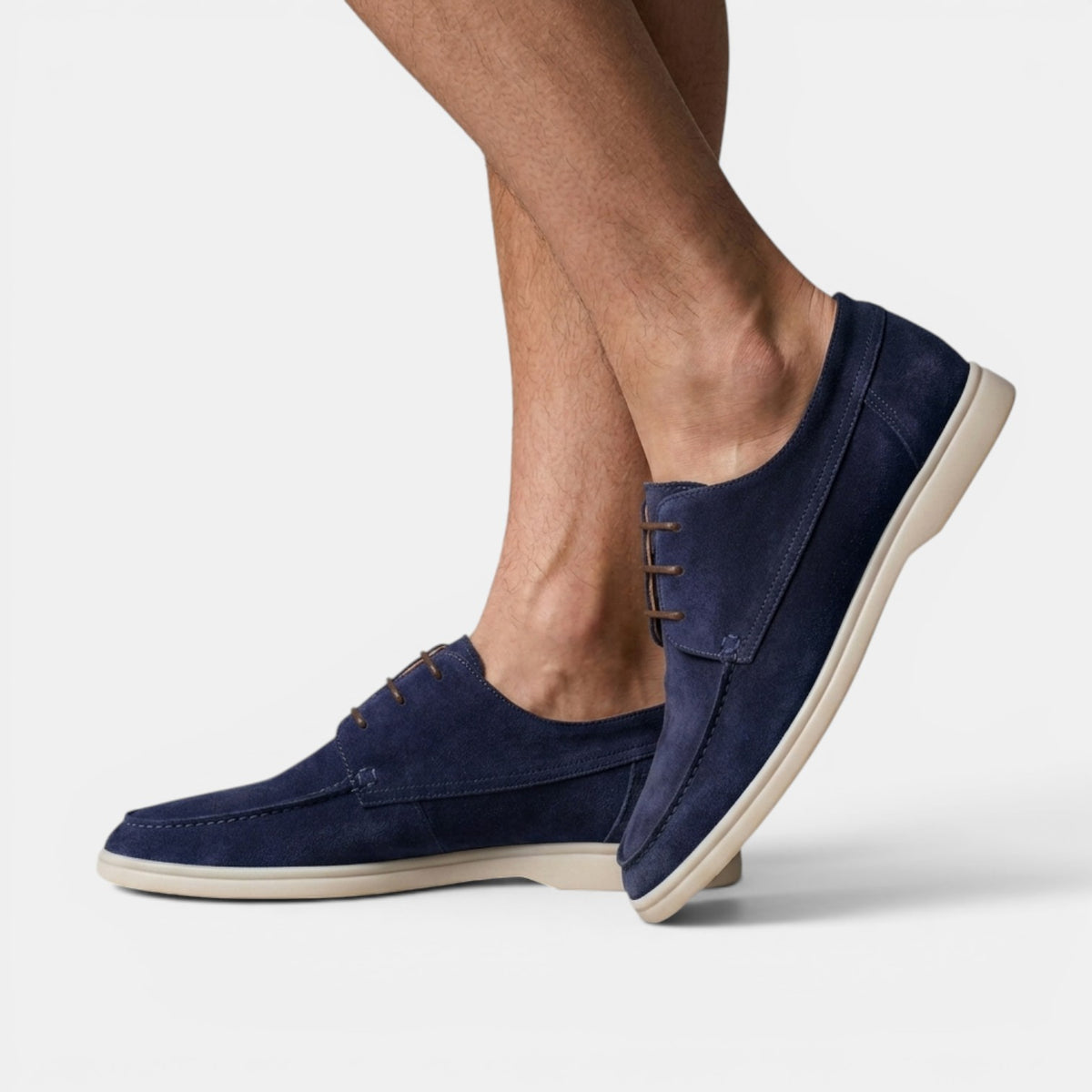 Men's Suede Boat Shoes - Flexible Sole, Moccasin Style