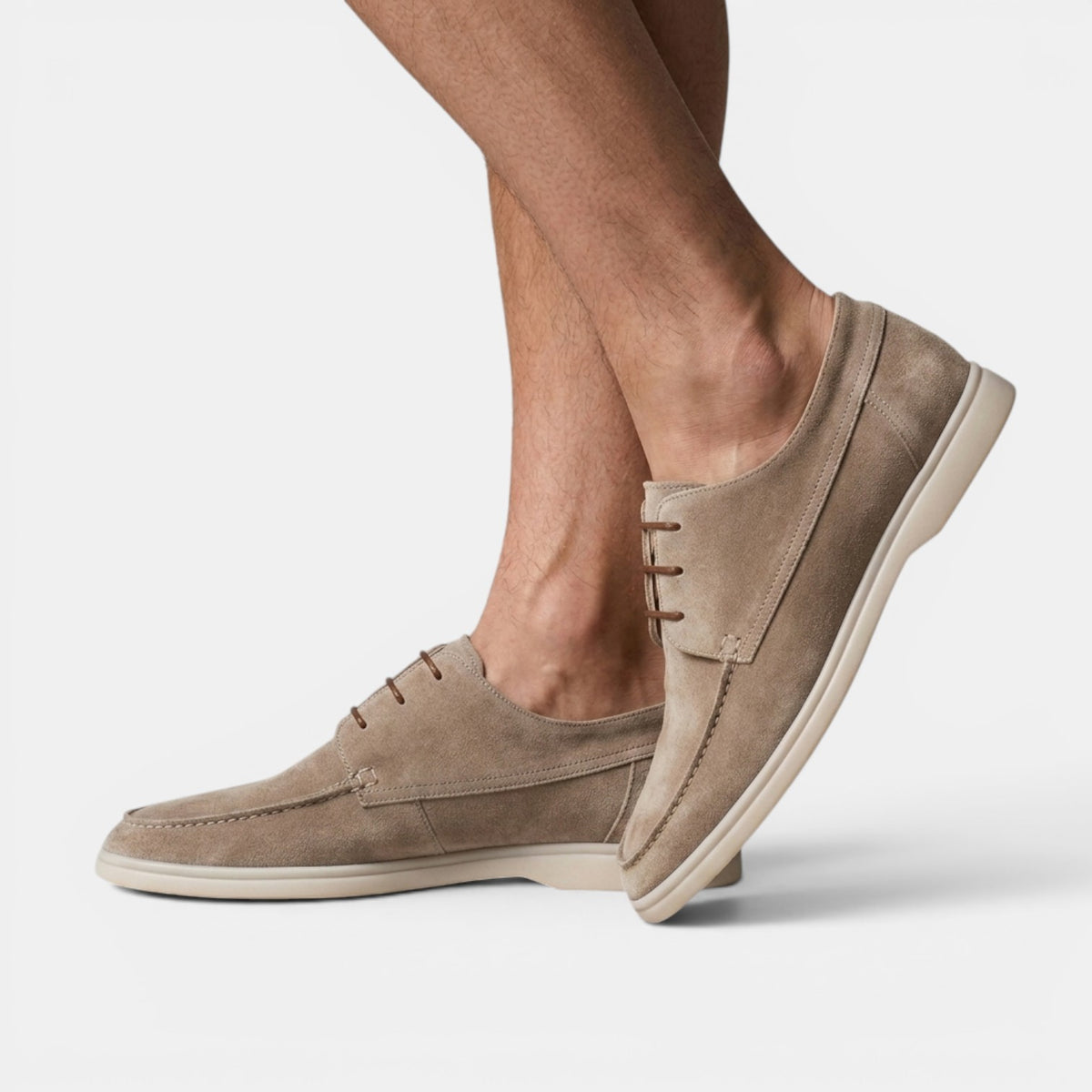 Men's Suede Boat Shoes - Flexible Sole, Moccasin Style