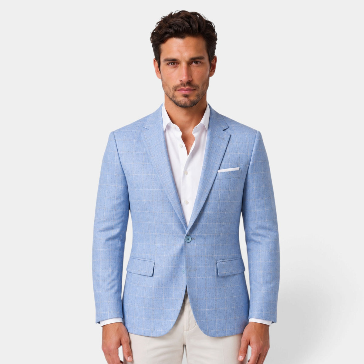 Men's Windowpane Check Slim Fit Blazer