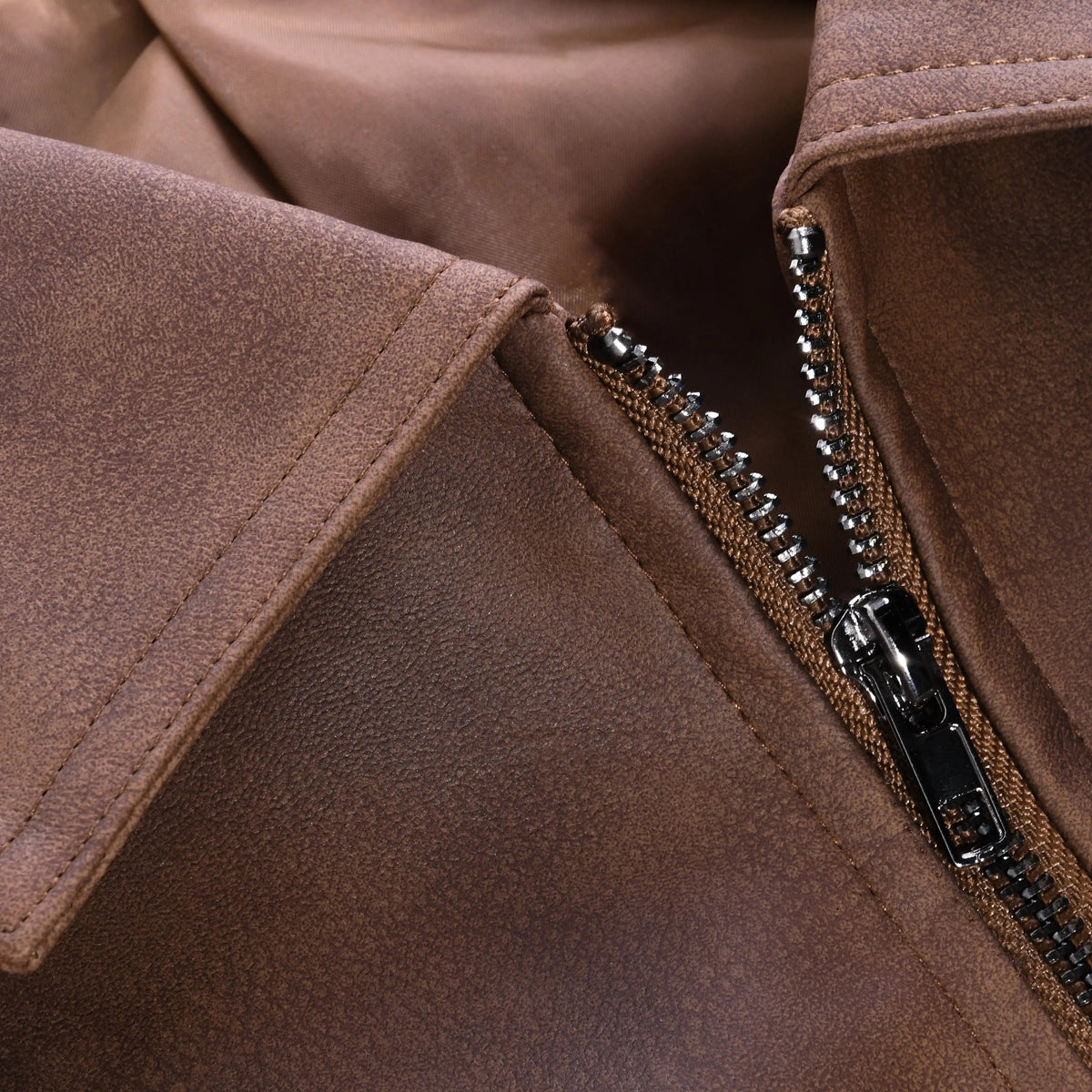 Chaqueta Hombre Moto Efecto Piel Entallada